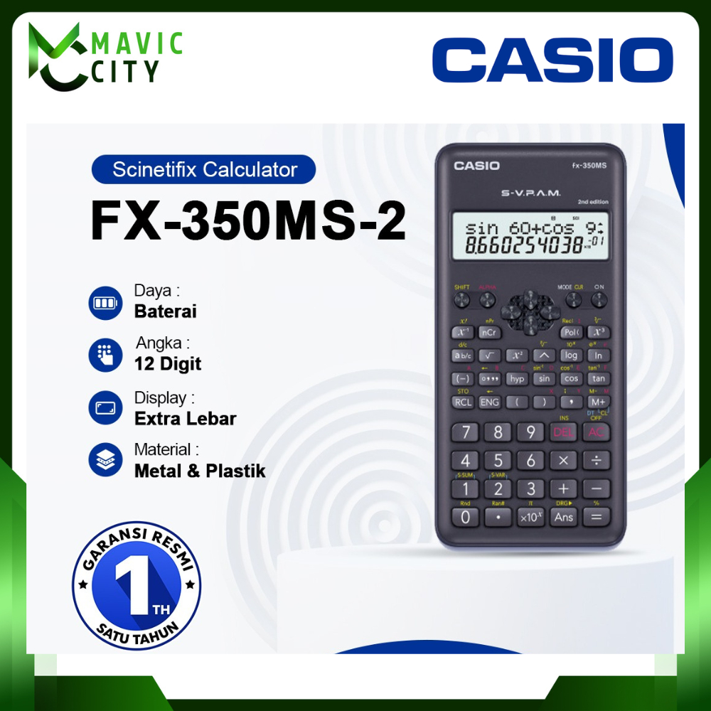 

Kalkulator Casio FX-350MS 2 - Calculator Scientific - garansi 1 tahun