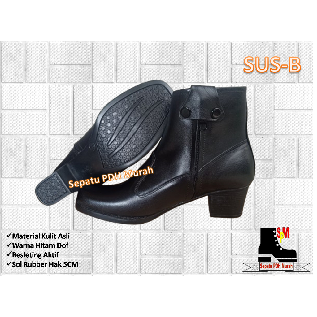 Sepatu PDH Polwan seri Sus.B Standar TNI-Polri| Best Quality