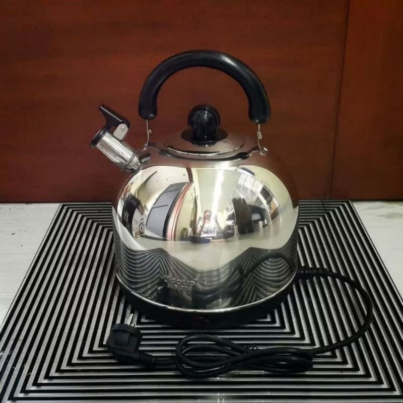 Teko Listrik Stainless Steel Panci Pemanas Masak Air Panas Ceret Teapot Boiler Ketel Hot Water