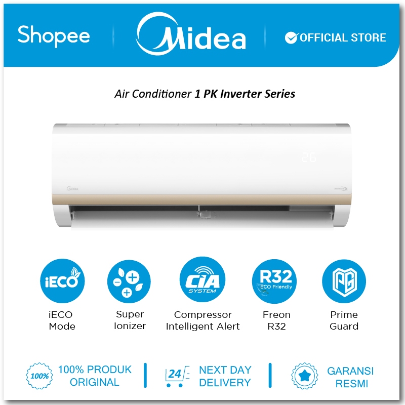 [AWET & HEMAT LISTRIK]  Midea AC Inverter 1 PK MSIAF-09CRDN2X (Unit Indoor & Outdoor) - XtremeSave