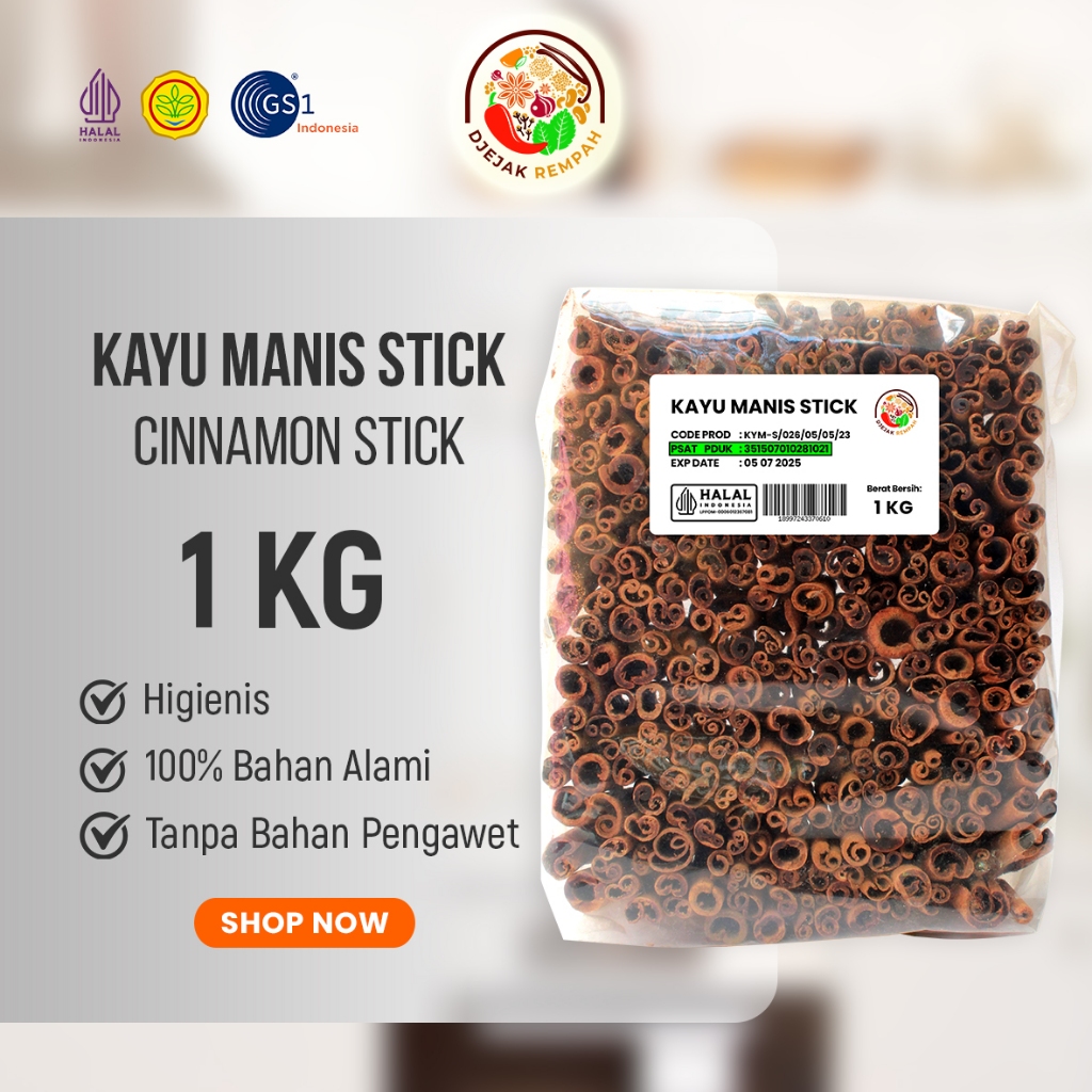 

Kayu Manis Stick / Cinnamon Stick Grade A (P 8 cm)