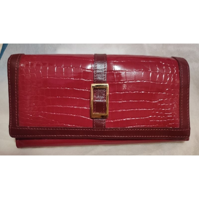 dompet preloved kulit croco glossy
