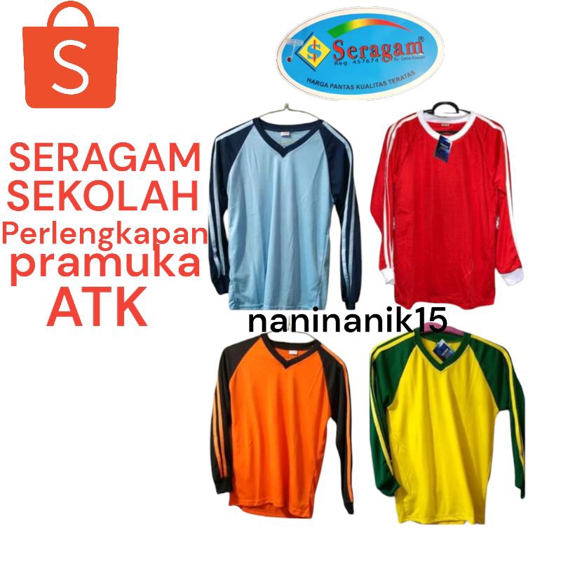 OLAHRAGA LENGAN PANJANG BAJU KAOS OLAHRAGA LENGAN PANJANG merah biru orange hijau / ATASAN PANJANG B