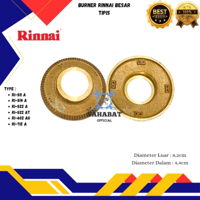 BURNER KOMPOR GAS RINNAI BESAR TIPIS RI 602 A