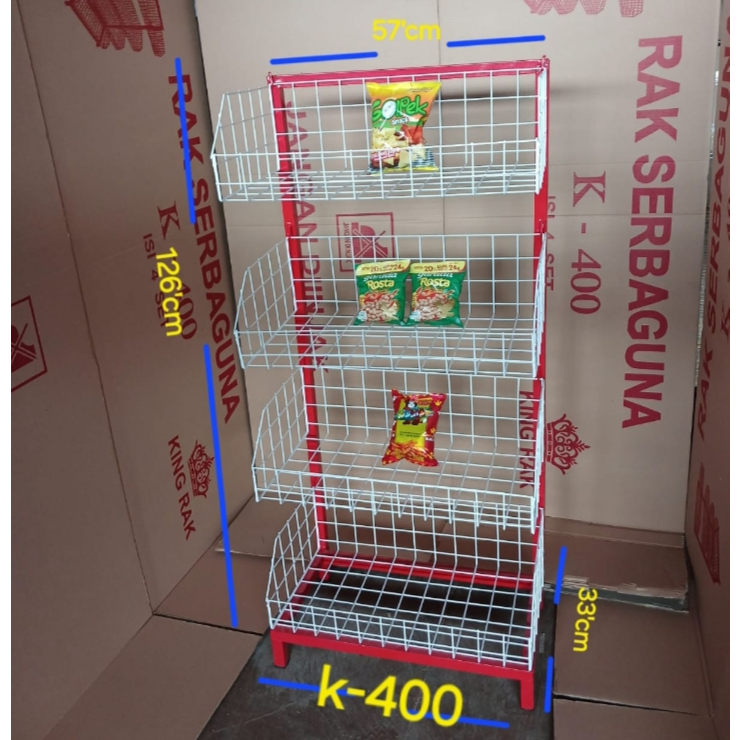 Rak Snack Rak Display Toko 4 Susun K-400