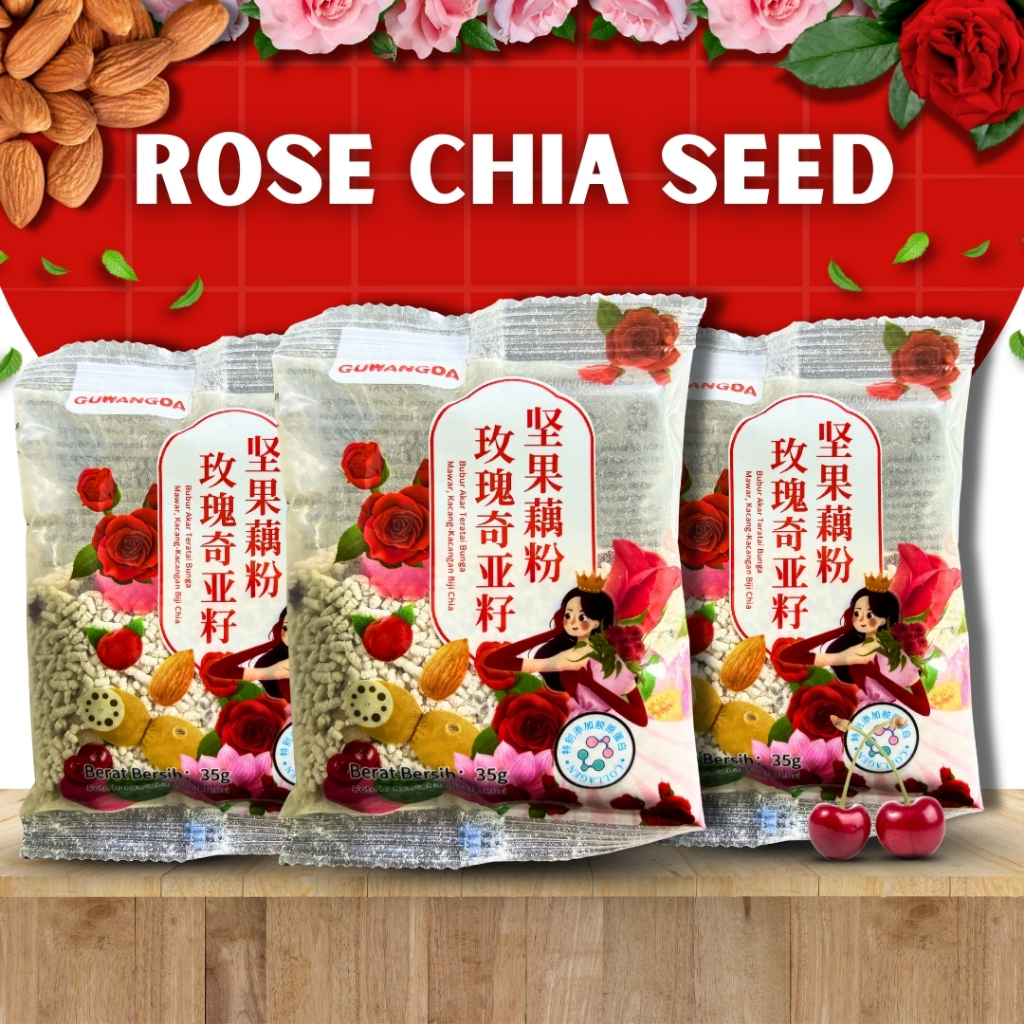 

Oufen Lotus Root Powder - Kemasan Sachet Varian Rose Chia Seed (35g Sachet) & Praktis