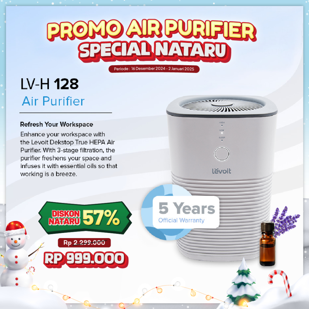 Levoit Desk Air Purifier LV-H128 Dual HEPA Filter H13 Original With Aroma