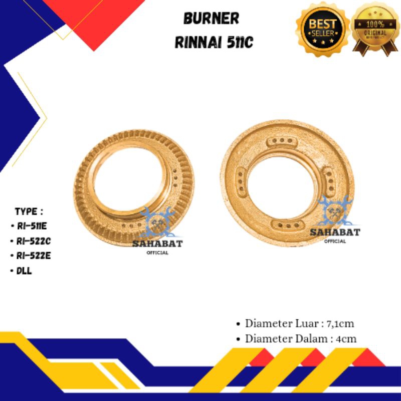BURNER KUNINGAN RINNAI 511C