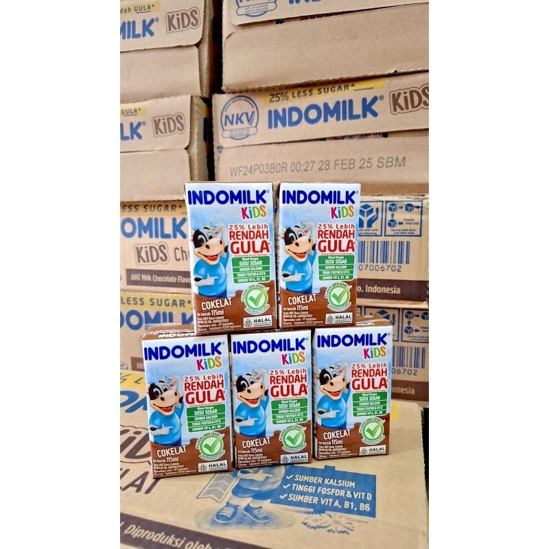 

Indomilk Kids Cokelat 115 ml Kartonan atau 1 DUS isi 40 pcs