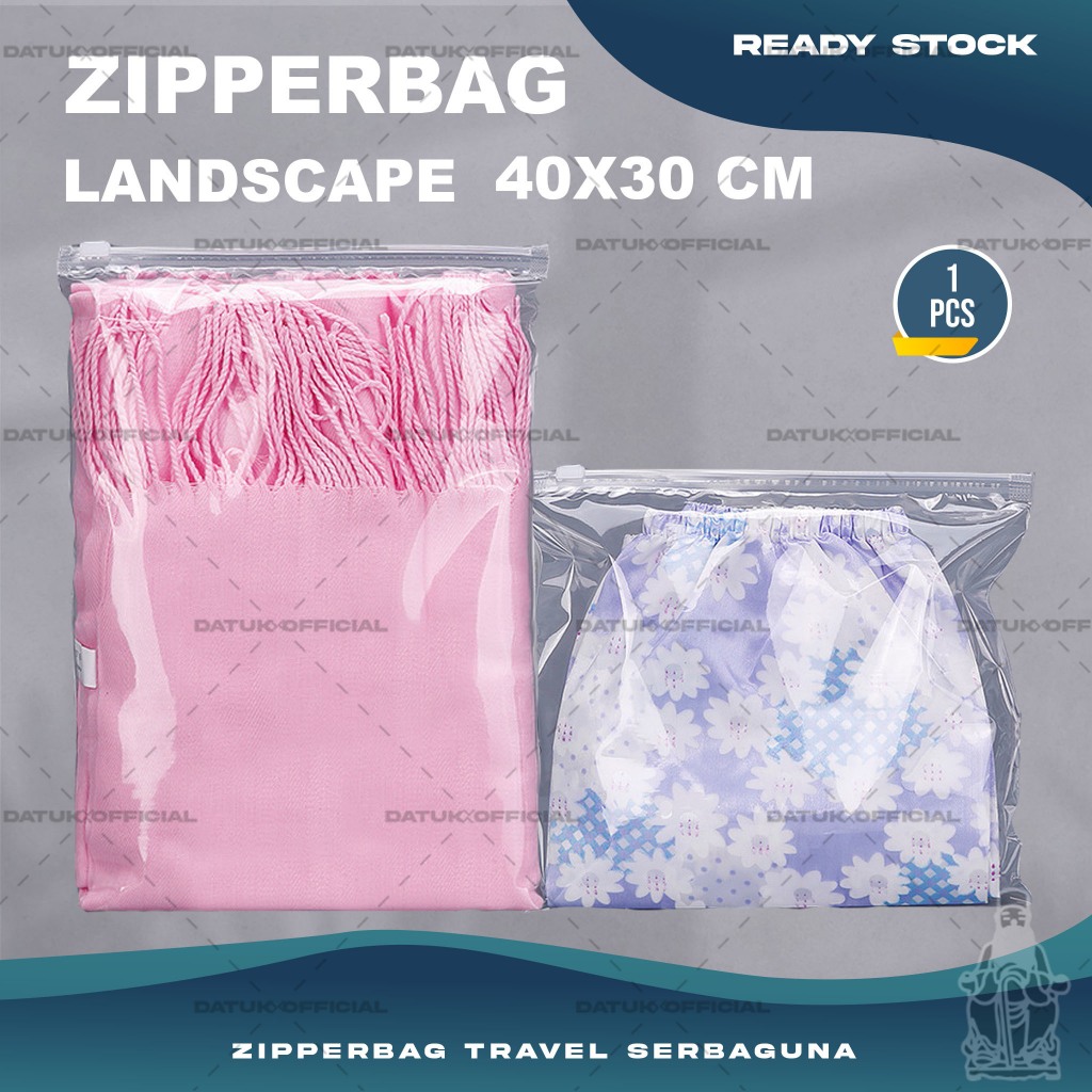 Pouch Plastik Ziplock Baju ZIPPER BAG Transparan Ukuran 40X30