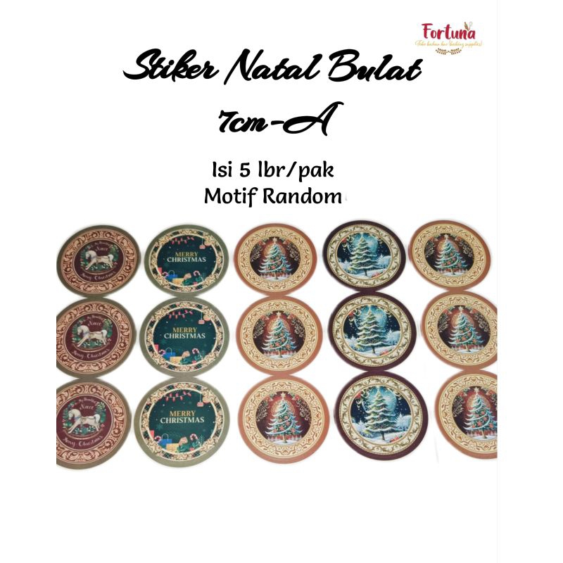

Stiker Natal Bulat 7cm-A Bulat isi 5/pak JMS