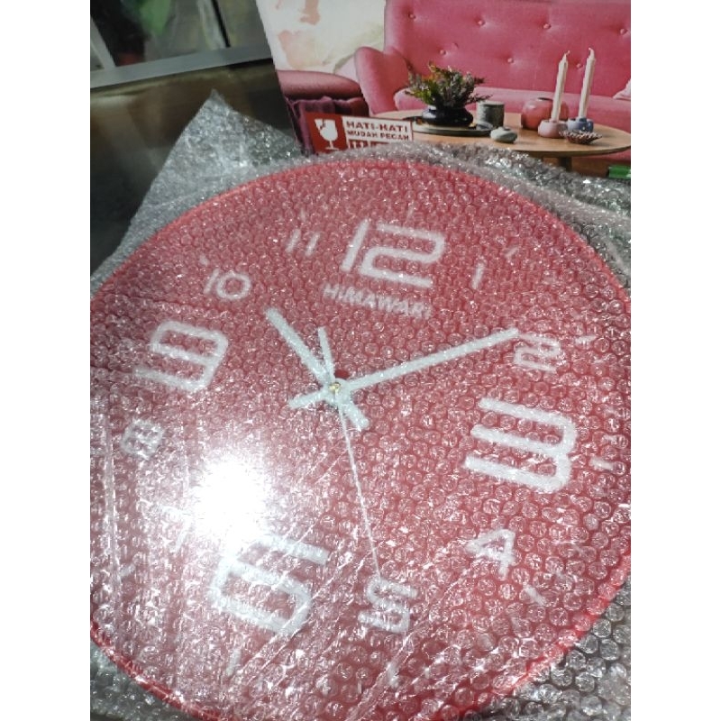 WALL CLOCK JAM DINDING HIMAWARI WARNA MERAH,KUNING,HIJAU,BIRU.