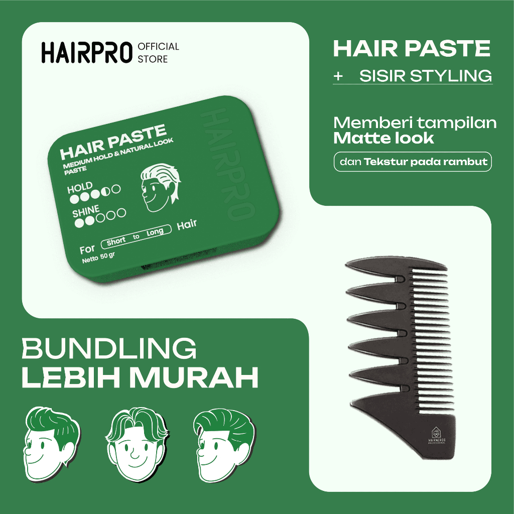 Hairnerds Professional - Hair Paste Pomade + Texture Comb