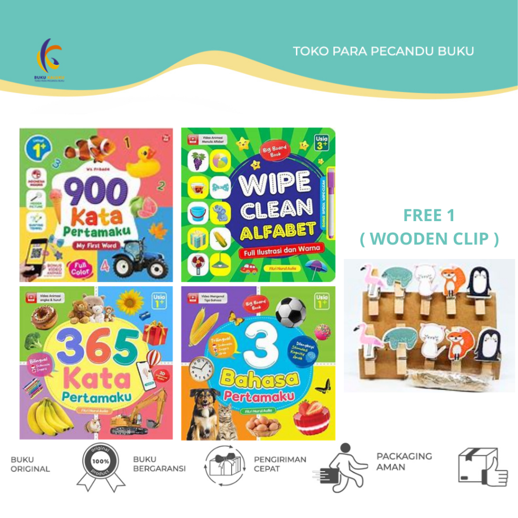 Buku 900 Kata Pertamaku - 3 Bahasa Pertamaku - 365 Kata Pertamaku