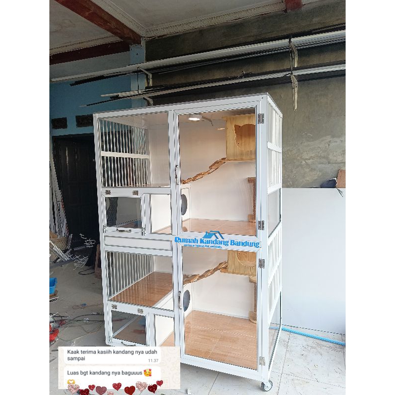 Kandang Kucing  Alumunium 2 Tingkat PREMIUM