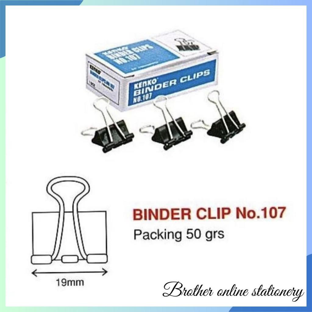 

BOS KENKO Binder Clips 107/ Penjepit Kertas/ Klip/ Aksesoris/ Jepitan