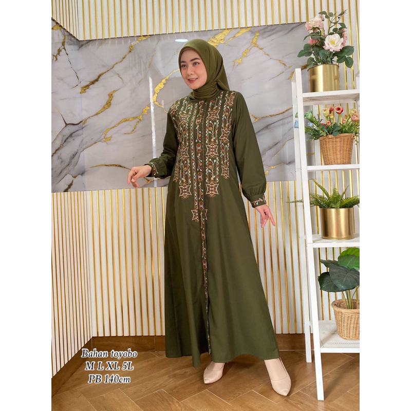 Zahira Gamis/ Gamis bordir Zahira/ Gamis kekinian Bordir