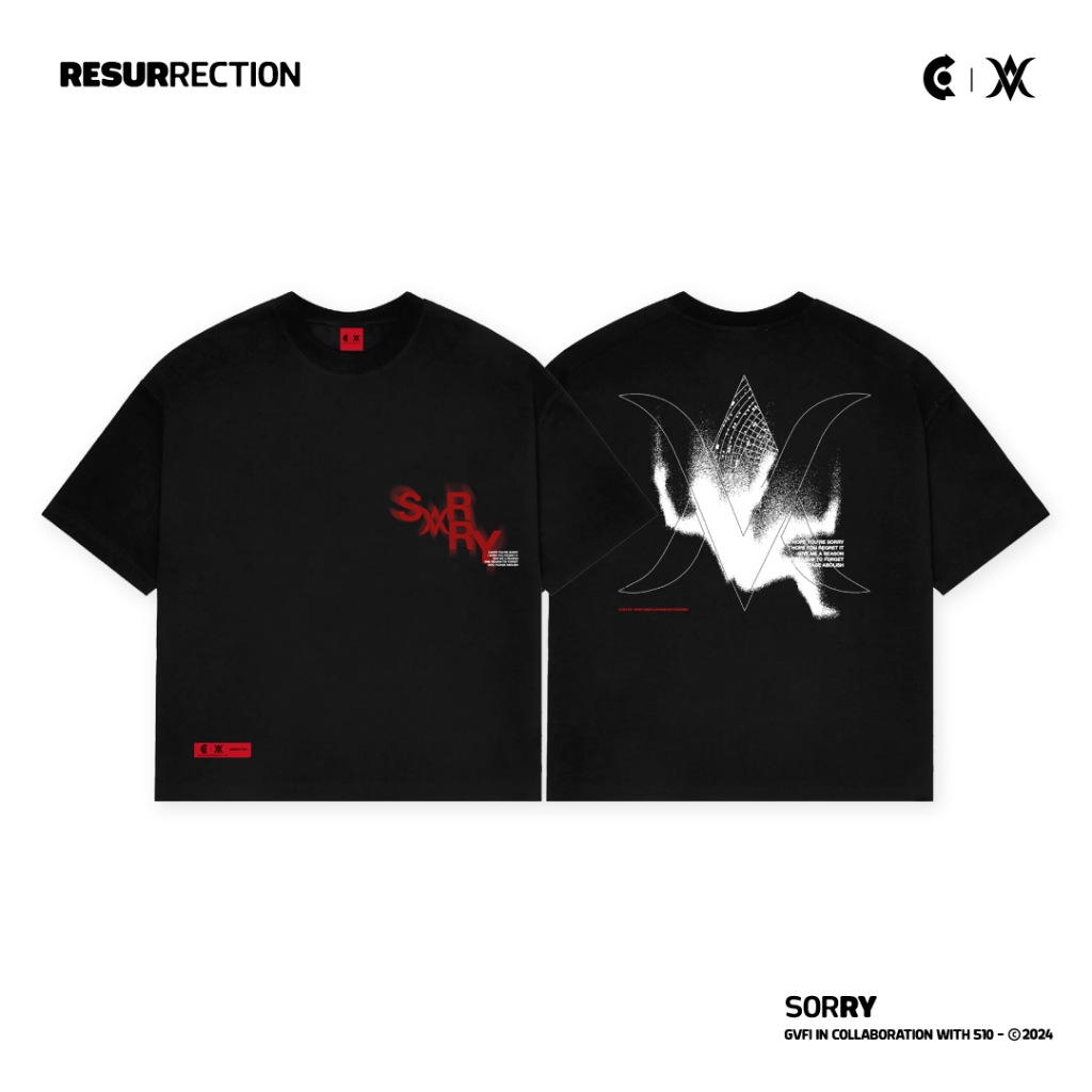 GVFI X 510 Sorry Oversized T-Shirt Black