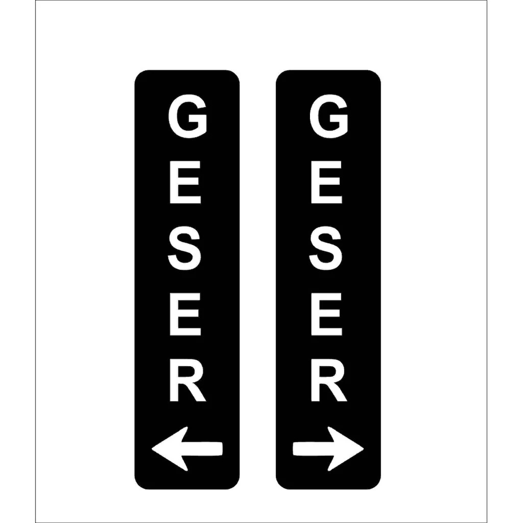 Geser | Sign Board Geser | Sign Label Akrilik Tanda Geser