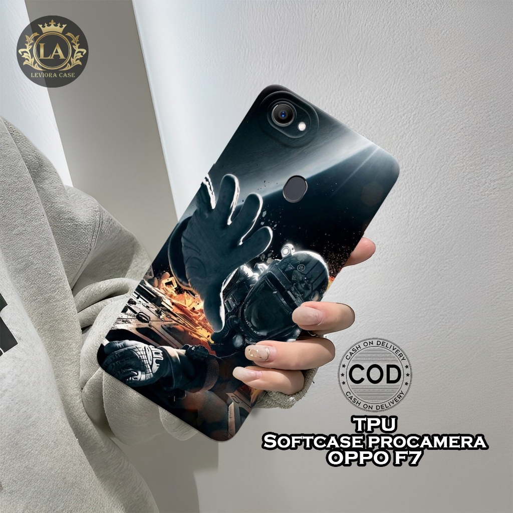 Case OPPO F7 Terbaru - Leviora Case - Fashion Case Astronot - Softcase OPPO F7 - Case Pro Camera - C