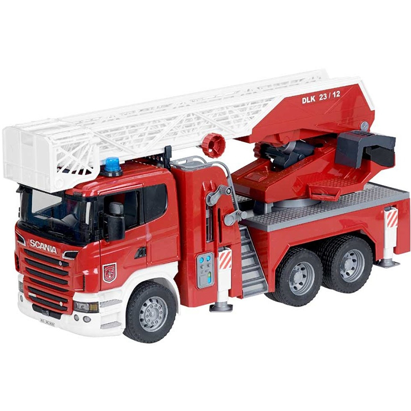 Bruder 3591 Scania Super 560R Fire Engine with Ladder, Waterpump and Light & Sound - Mainan Miniatur