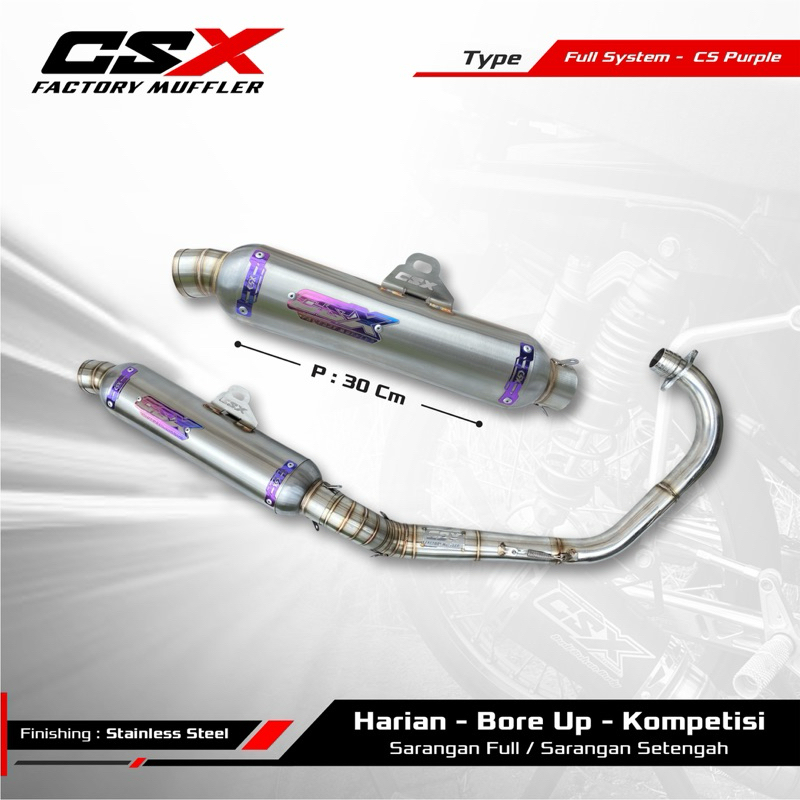 Knalpot Racing CSX Std Touring For CB/GL/TIGER - type CS purple - by CSX factory muffler