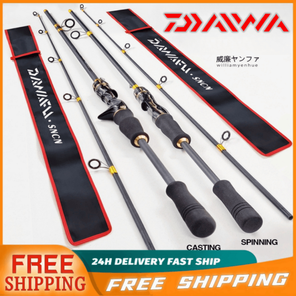 DAIWA Baitcasting Rod Medium Joran Pancing Carbon Lure M Power Fishing Rod Spinning Rod Shrimp Rod
