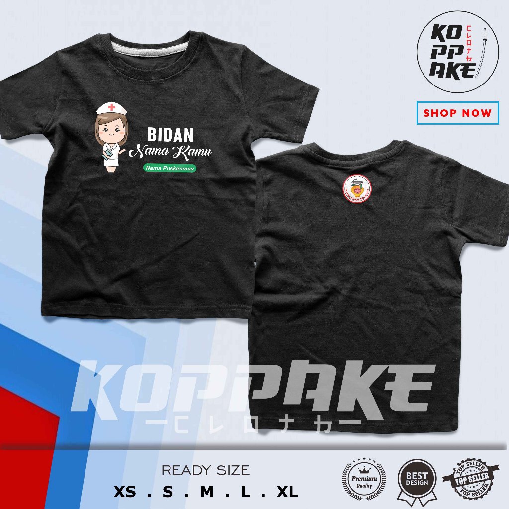 Kaos Cewek Bidan IBI Gratis Nama Kamu dan Nama Puskesmas Kamu Baju Distro