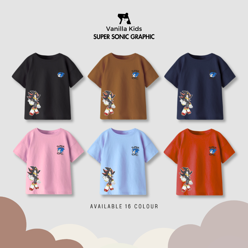 baju anak laki laki motif super sonic| Kaos anak laki laki 1 - 12 tahun| atasan anak bahan katun