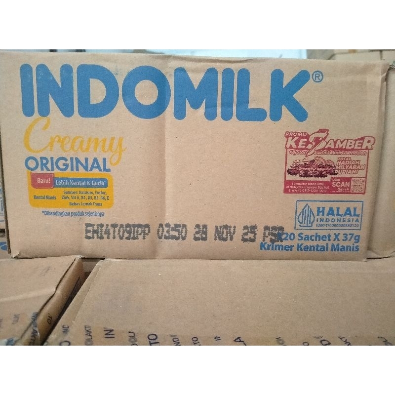 Indomilk kental manis sacet creamy original 37gram ( 1dus isi 20pack )