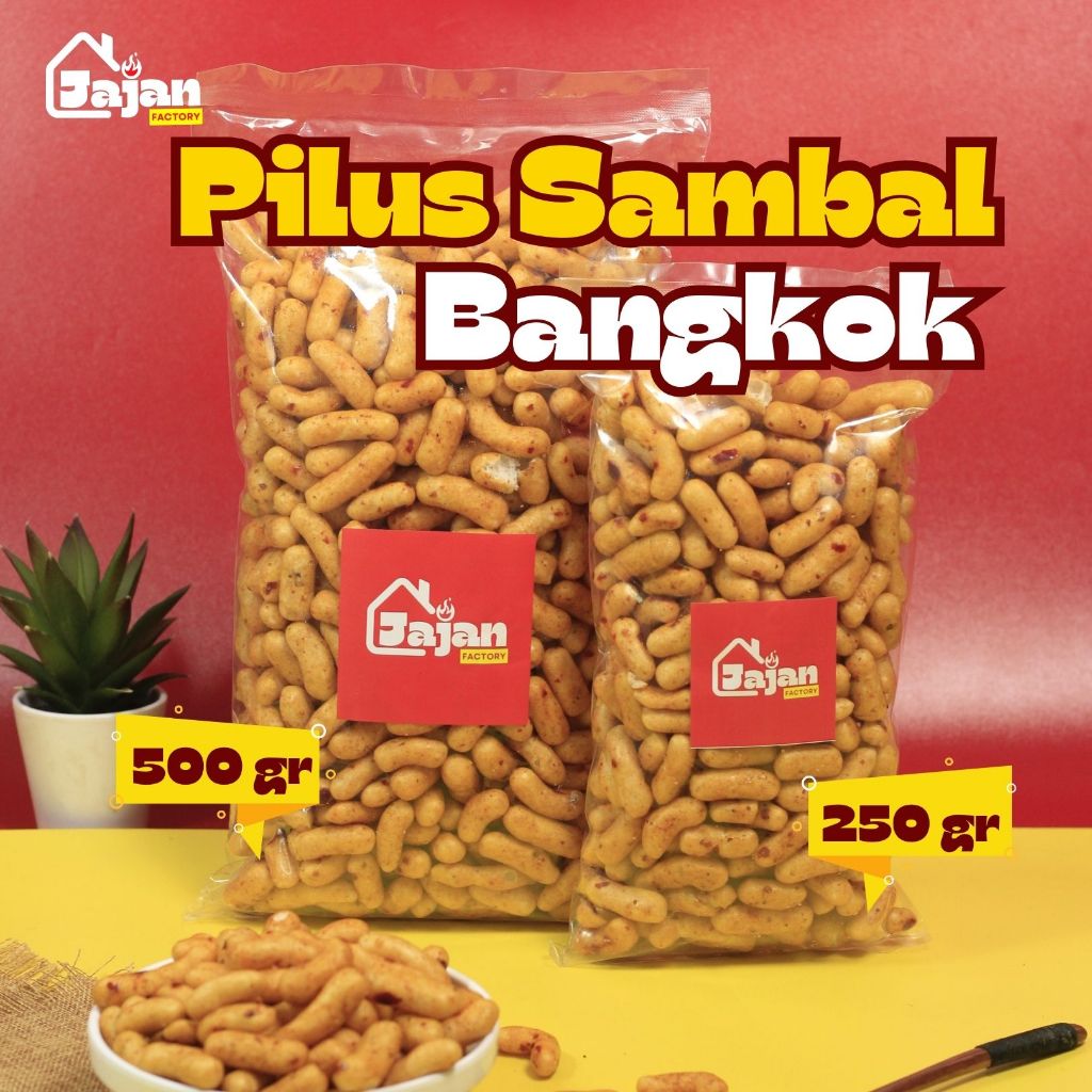 

Jajan Factory - Pilus Sambal Bangkok 250gr / 500gr Snack Kiloan Camilan Kriuk Cemilan Gurih Renyah