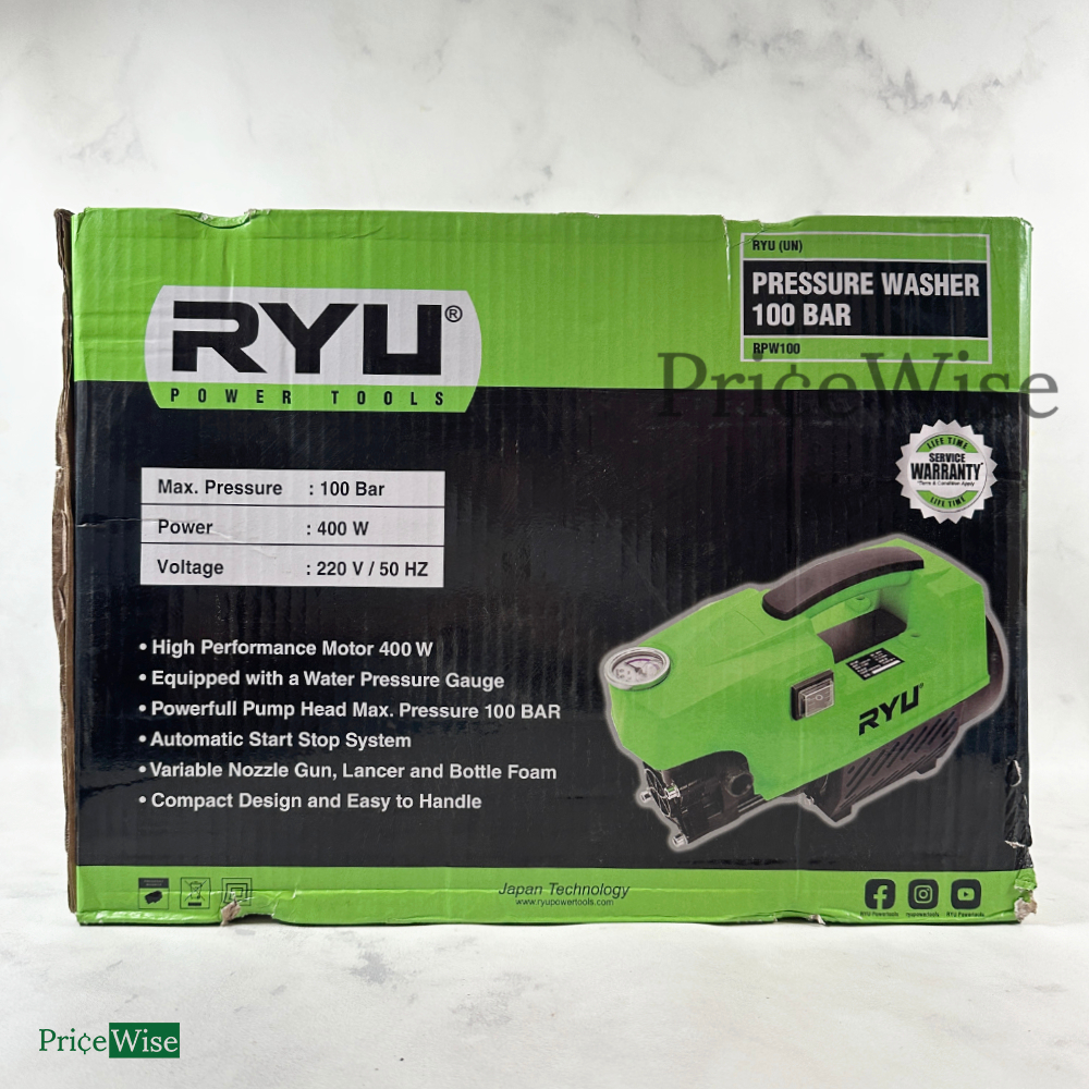 Mesin Steam Cuci 100 bar RPW100 RYU / Pressuse Washer Mobil Motor Listrik / Jet Cleaner RPW 100