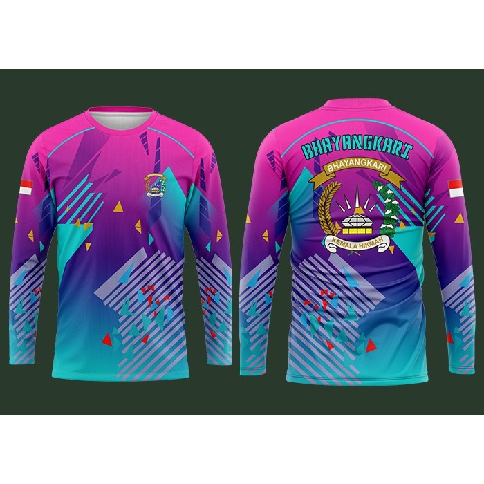 KAOS JERSEY BHAYANGKARI PINK UNGU LENGAN PANJANG