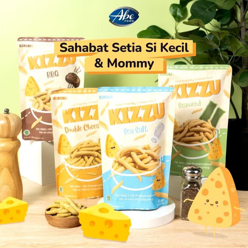 

ABE FOOD KIZZU CHEESE STICK 60GR|STICK KEJU|CAMILAN ANAK NO MSG DAN NO PENGAWET