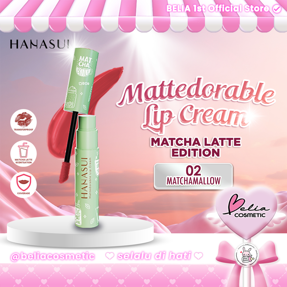 ❤ BELIA ❤ HANASUI Mattedorable Lip Cream Matcha Latte Edition 02 Matchamallow | Lip Cream Double Mou