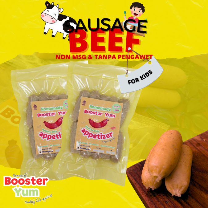 

BoosterYum - Sosis Sapi Untuk Anak Tanpa Bahan Pengawet Dan Non MSG - Homemade Beef Sausage For Kids