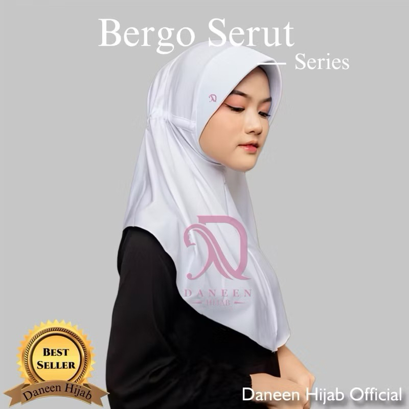 Hijab Instan Serut Jersey Spandek Premium Ukuran M