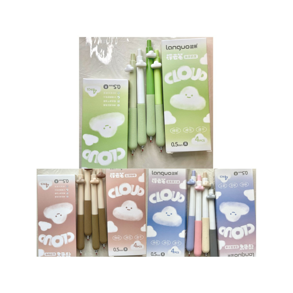 

⁠Cute Cloud Cushion Click Gel Pen - Pena Desain Awan dengan Bantalan Empuk