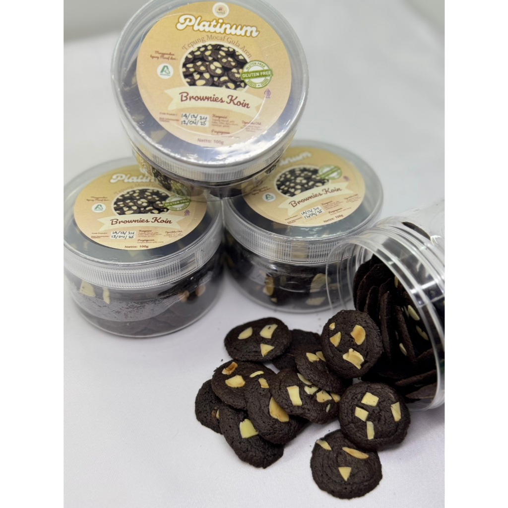 

Brownies Koin Tepung Mocaf Gula Aren 100gr - Platinum Cake & Cookies