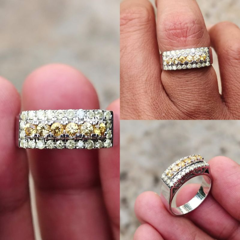 cincin wanita berlian eropa batu yakut free memo