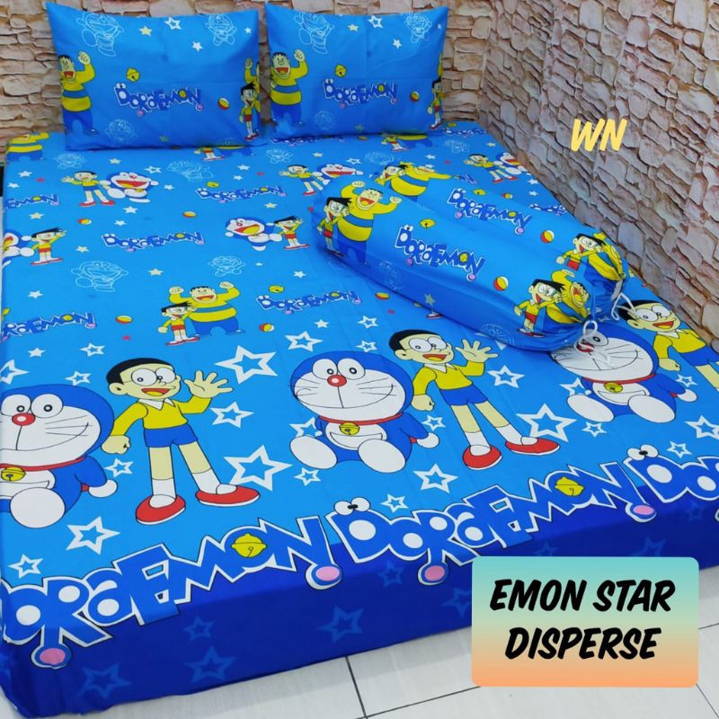 sprei motif Doraemon 120 160 180 bahan Disperse