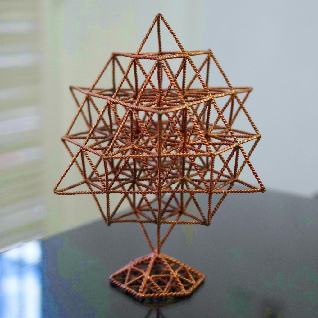 64 STAR TETRAHEDRON TENSOR RING ( UNITY, BALANCE, INTERCONNECTEDNESS )