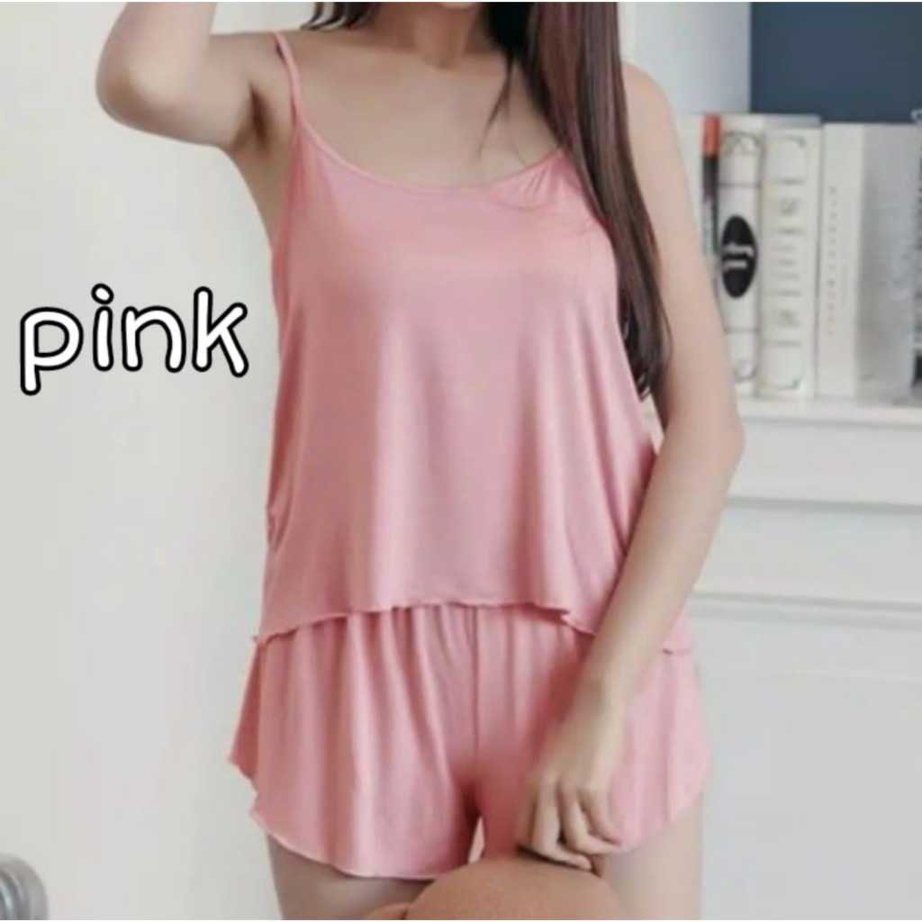Import Set Baju Tidur Wanita Sexy Camisole Celana Piyama Seksi Korea Style Nightwear