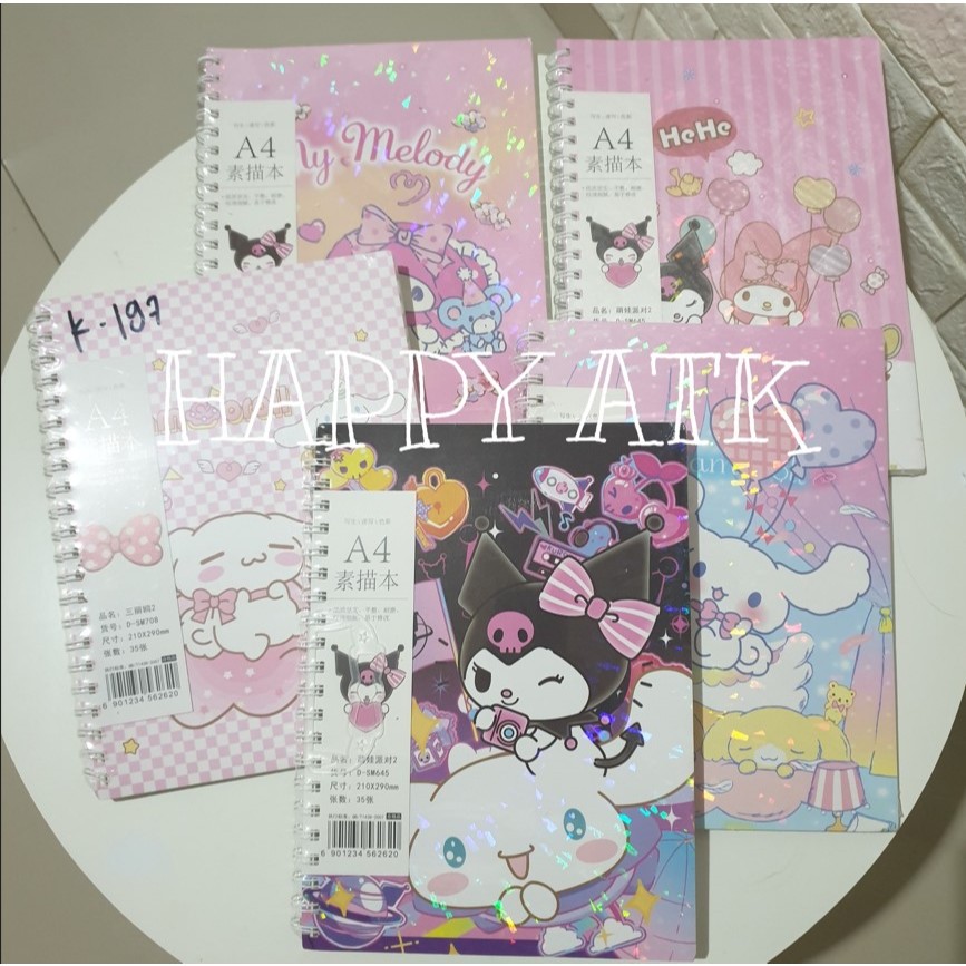 

BUKU GAMBAR / BUKU SKETSA / SKETCH BOOK A4 KERTAS TEBAL SANRIO