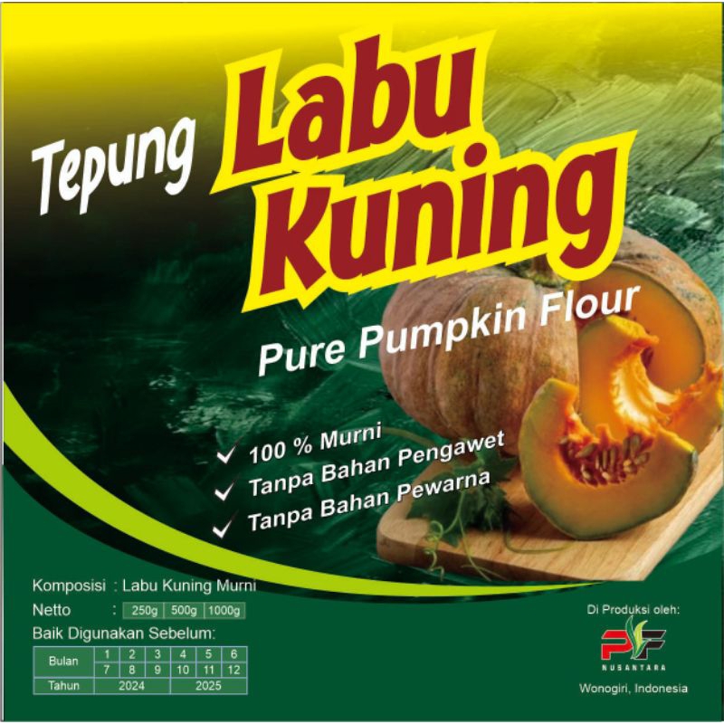 

tepung labu kuning/tepung waluh/labu kuning/pumpkin.