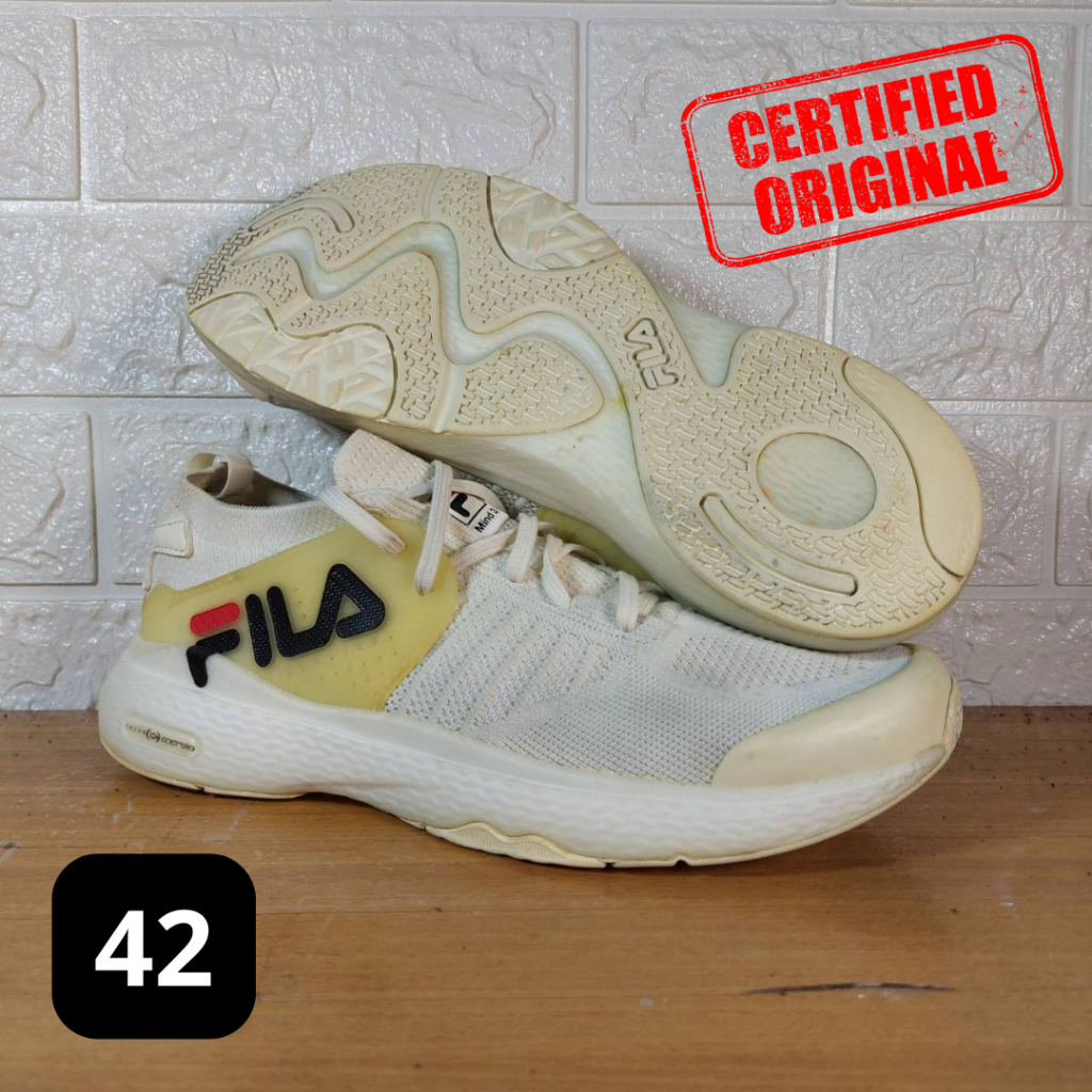 Sepatu Fila Original Insole 27cm Low White Sneakers Garansi Authentic 100%