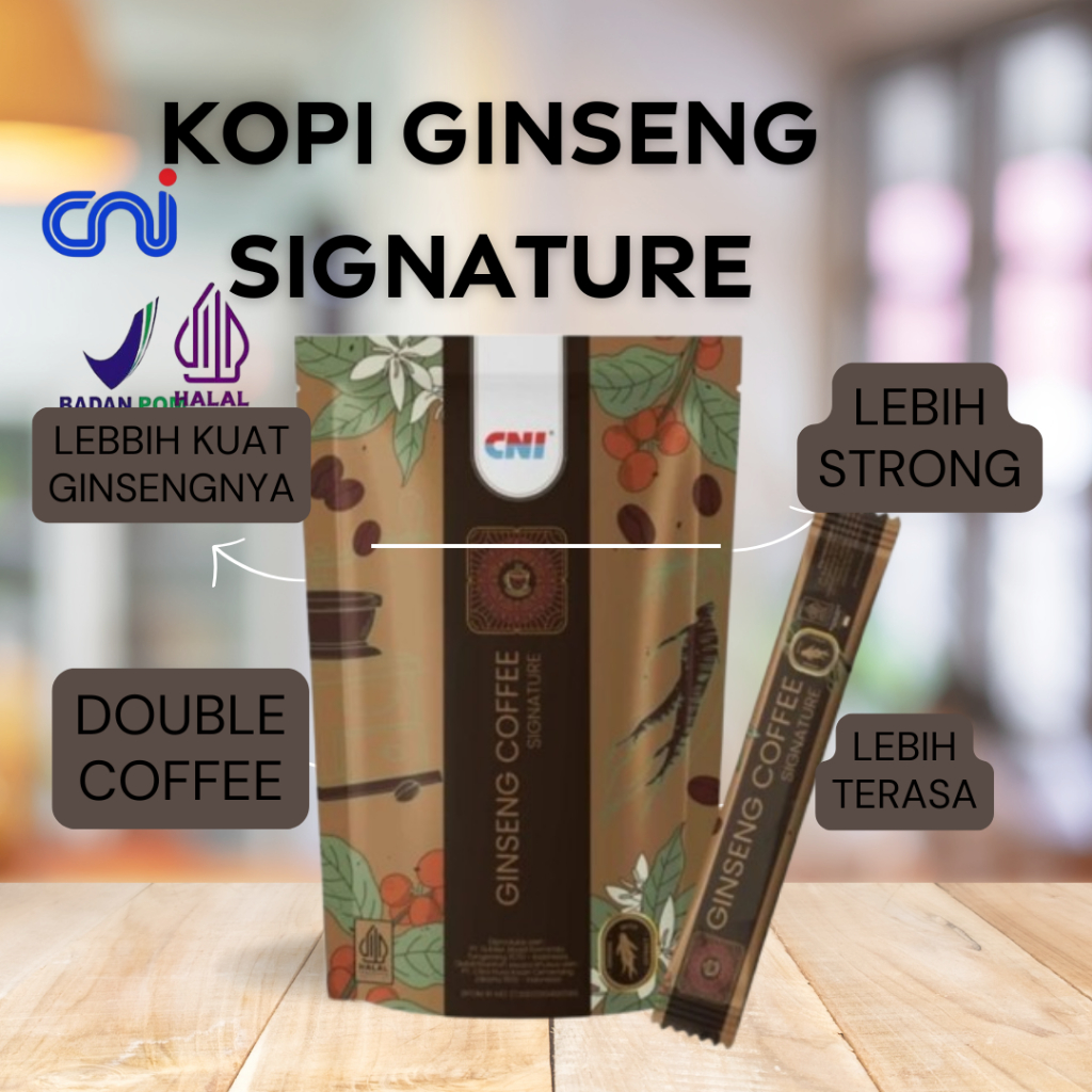 

CNI Ginseng Coffee Signature isi 10 Sachet double ginseng double kopinya