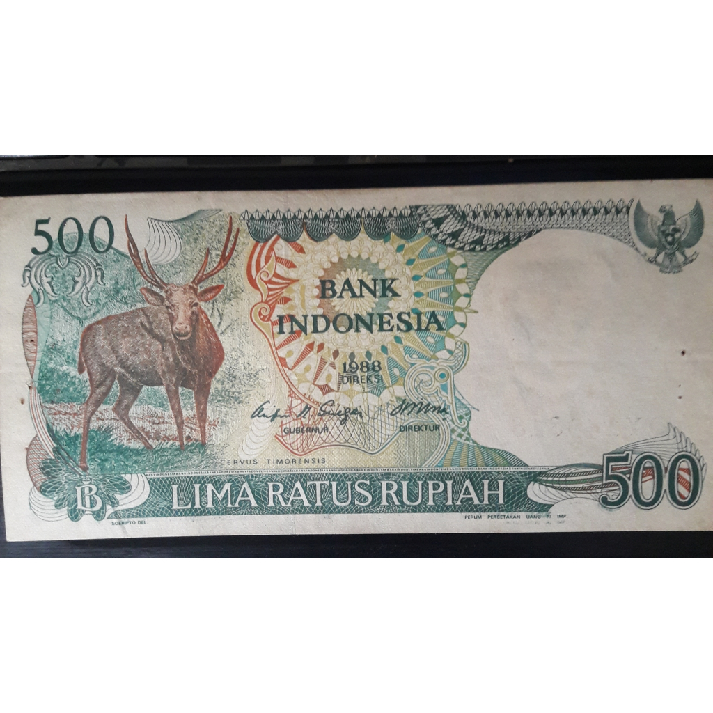 Uang Kuno Kertas Rp 500 Tahun 1988 Rusa