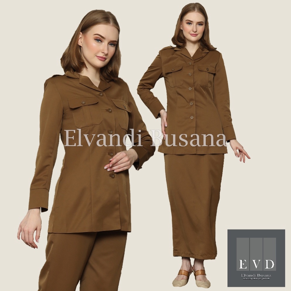 Big Sale Blazer Wanita Baju Kerja Seragam PDH PNS Pemda Guru ASN Atasan Kantong Dua Dada kode 75 Pem