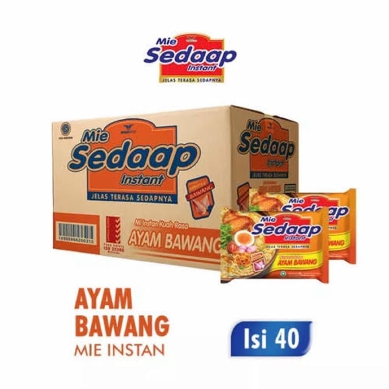 

mie sedaap bawang mie sedaap kuah 1 Dus isi 40 pcs 70 gram